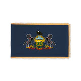 Pennsylvania state flag with pole sleeve and fringe