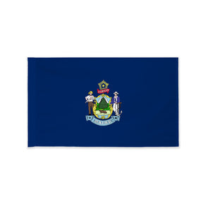 Maine state flag with pole sleevea