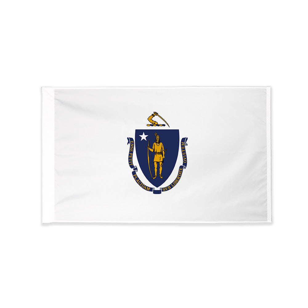 Massachusetts state flag with pole sleeve