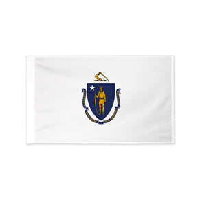 Massachusetts state flag with pole sleeve