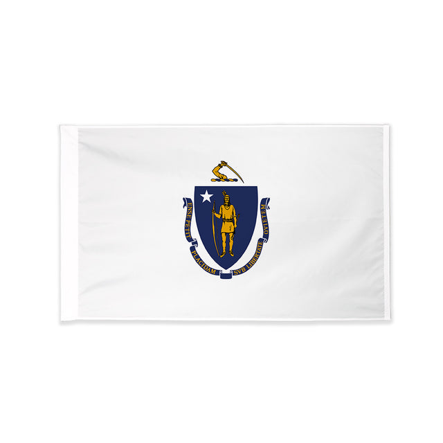 Massachusetts state flag with pole sleeve
