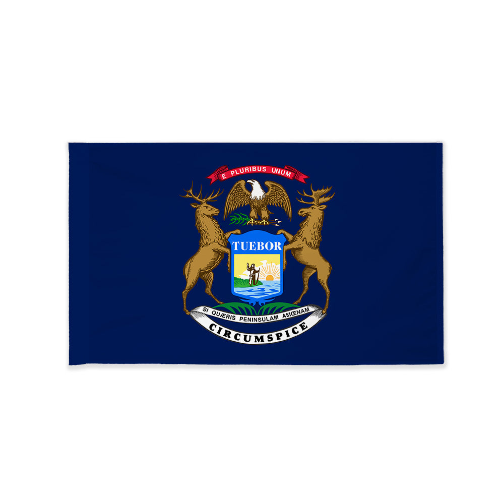 Michigan state flag with pole sleeve