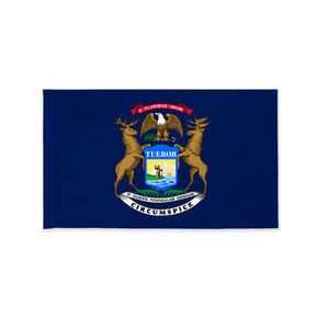 Michigan state flag with pole sleeve
