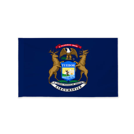 Michigan state flag with pole sleeve