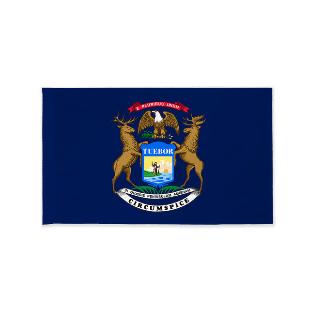 Michigan state flag with pole sleeve