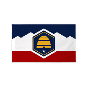Utah state flag with pole sleeve