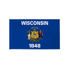 Wisconsin state flag with pole sleeve