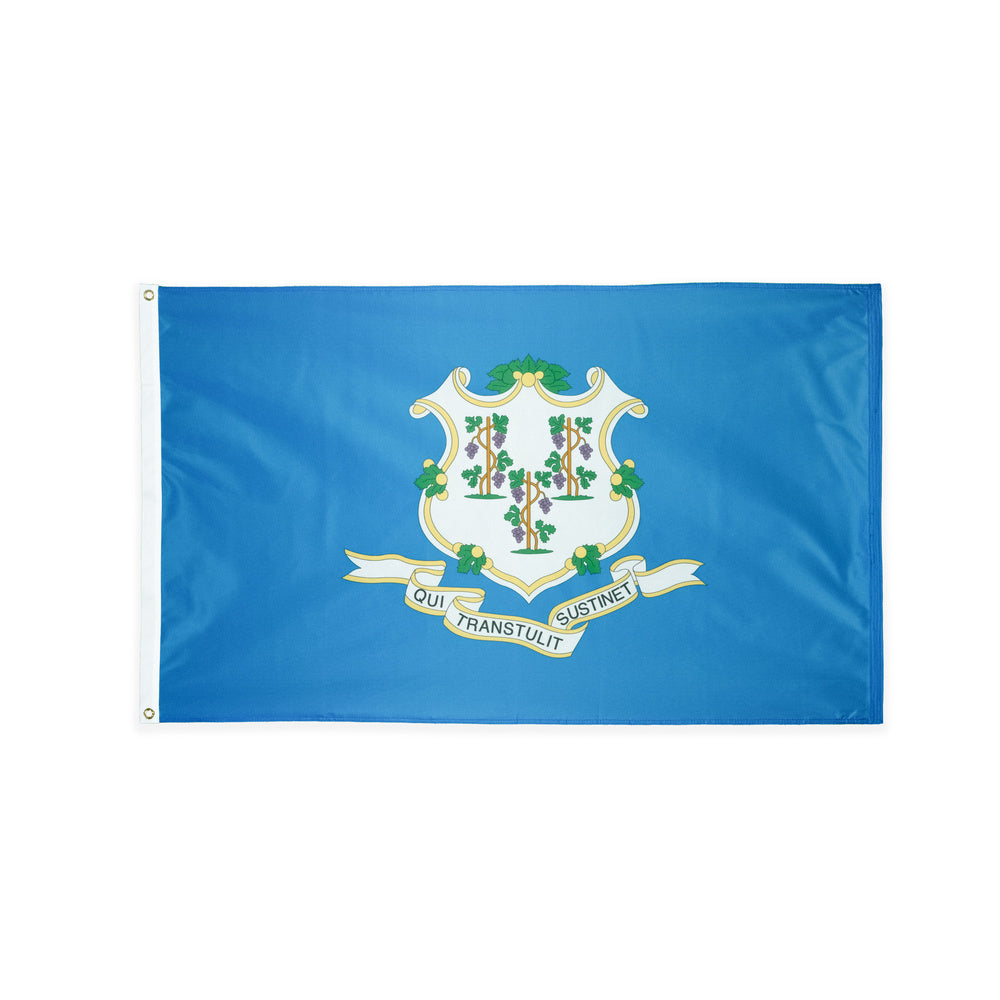 Polyester Connecticut state flag with grommets