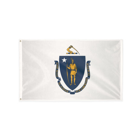 Polyester Massachusetts state flag with grommets