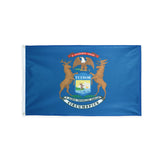 Polyester Michigan state flag with grommets