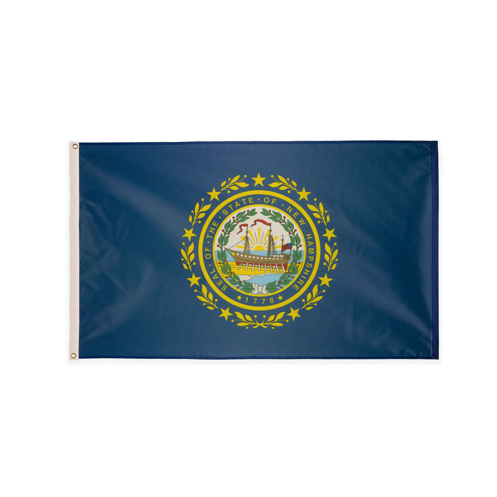 Polyester New Hampshire state flag with grommets