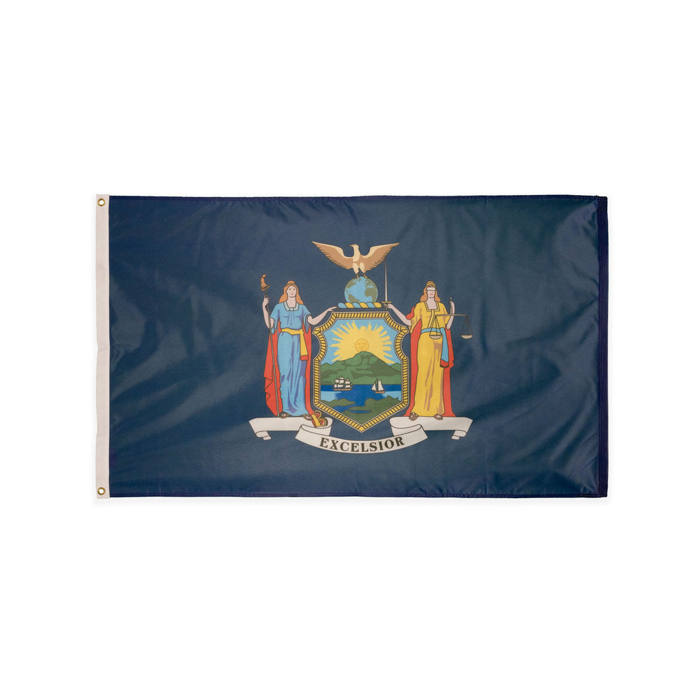 Polyester New York state flag with grommets