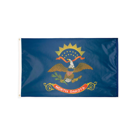 Polyester North Dakota state flag with grommets