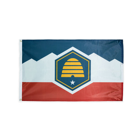 Polyester Utah state flag with grommets