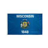 Polyester Wisconsin state flag with grommets