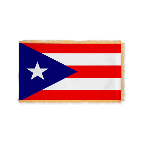 Puerto Rico flag with pole sleeve and fringe