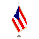 Puerto Rico oak pole plastic stand indoor flagset