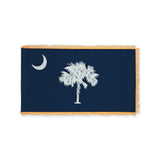 South Carolina state flag with pole sleeve and fringe