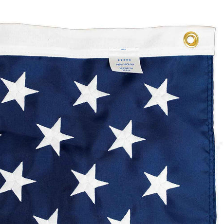 Standard Nylon American flag heading and grommets
