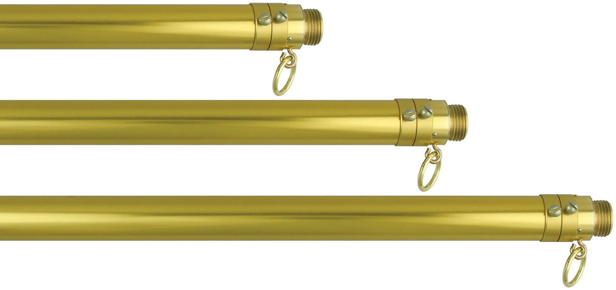 State Flag Set - Gold Adjustable Aluminum Flagpole