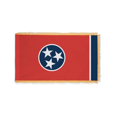 Tennessee state flag with pole sleeve and fringe