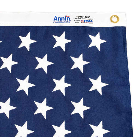 Tough-Tex Polyester American flag heading and grommets