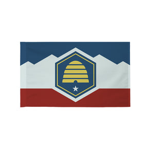 Utah state flag with pole sleeve