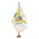 US Virgin Islands oak pole metal stand indoor flagset