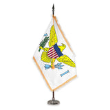 US Virgin Islands oak pole plastic stand indoor flagset