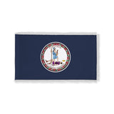 Virginia state flag with pole sleeve and white fringe
