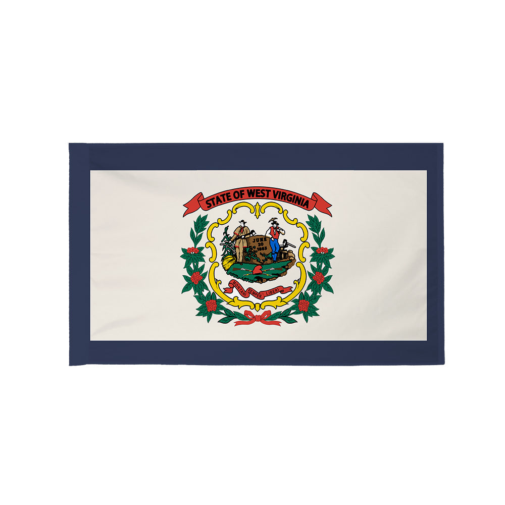 West Virginia state flag with pole sleeve