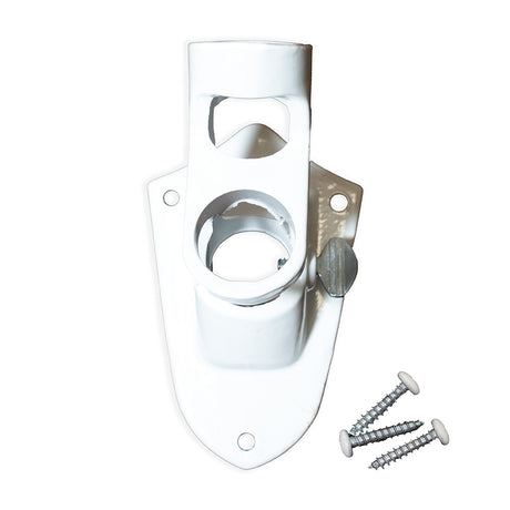 White metal bracket with screws