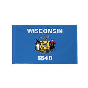 Wisconsin state flag with pole sleeve