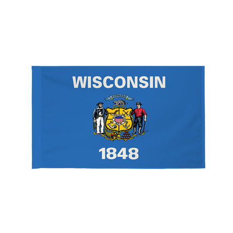 Wisconsin state flag with pole sleeve