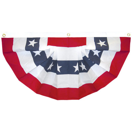 Full Fan - Red/White/Blue with Stars - Poly-Cotton - 18"x36"