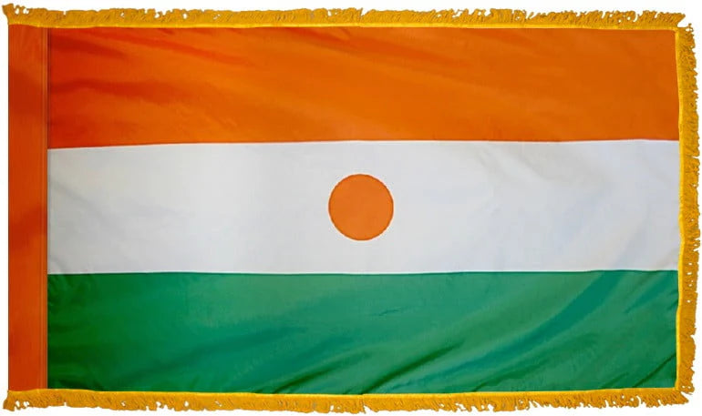 Niger Flag with Fringe - For Indoor Use