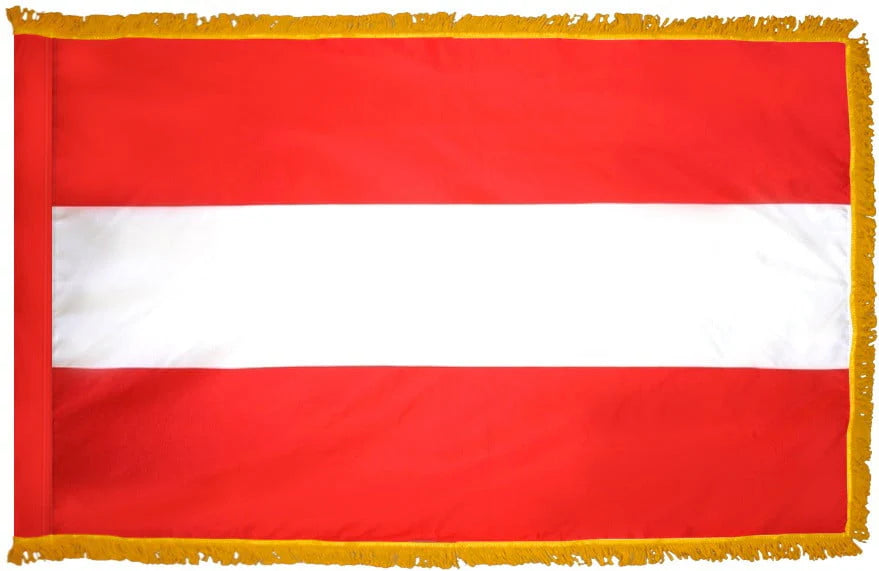 Austria Flag with Fringe - For Indoor Use