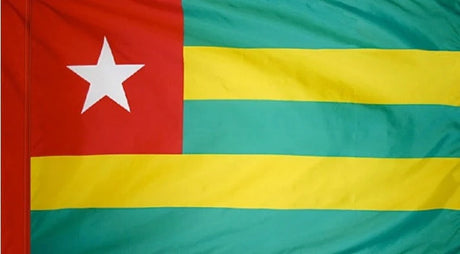 Togo Flag with Pole Sleeve - For Indoor Use