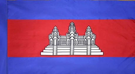 Cambodia Flag with Pole Sleeve - For Indoor Use