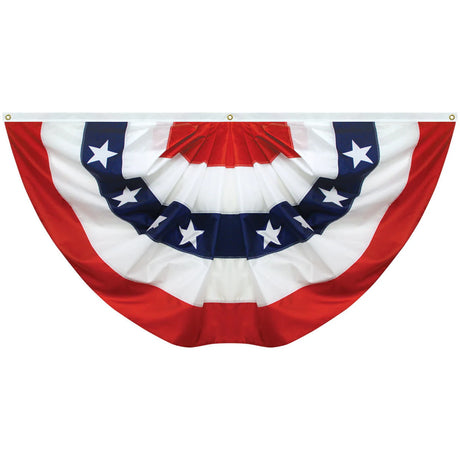 Full Fan - Red/White/Blue with Stars - Poly-Cotton - 3'x6'
