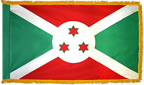 Burundi Flag with Fringe - For Indoor Use