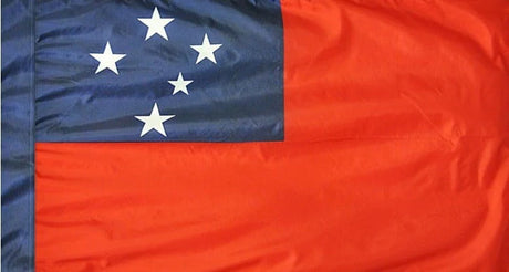 Western Samoa Flag with Pole Sleeve - For Indoor Use