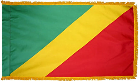 Congo Flag with Fringe - For Indoor Use