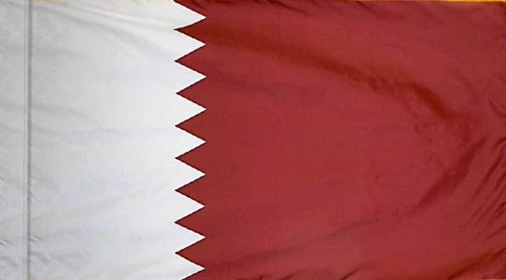 Qatar Flag with Pole Sleeve - For Indoor Use