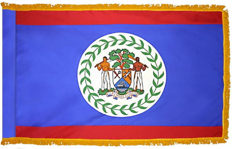 Belize Flag with Fringe - For Indoor Use