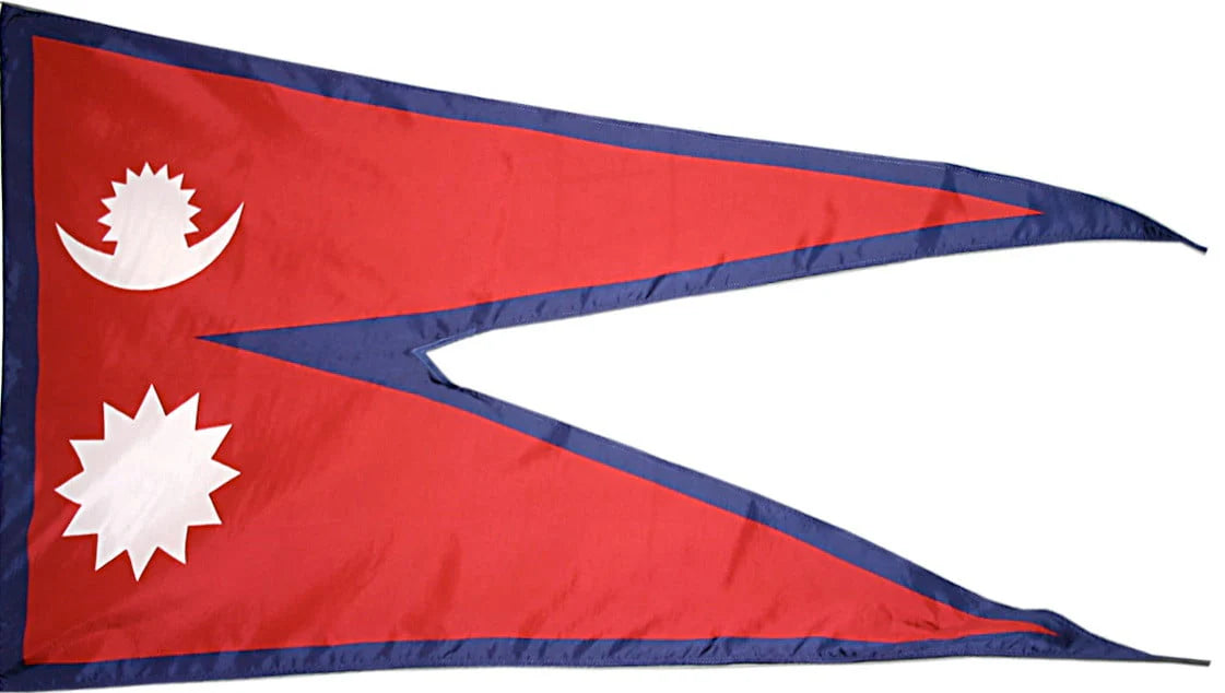 Nepal Flag with Pole Sleeve - For Indoor Use