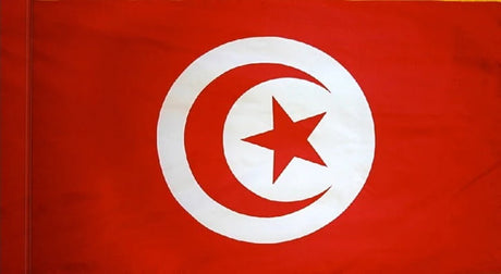 Tunisia Flag with Pole Sleeve - For Indoor Use