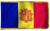 Andorra Flag with Fringe - For Indoor Use