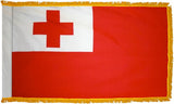 Tonga Flag with Fringe - For Indoor Use