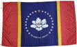 Nylon Mississippi state flag finished with a heading and grommets